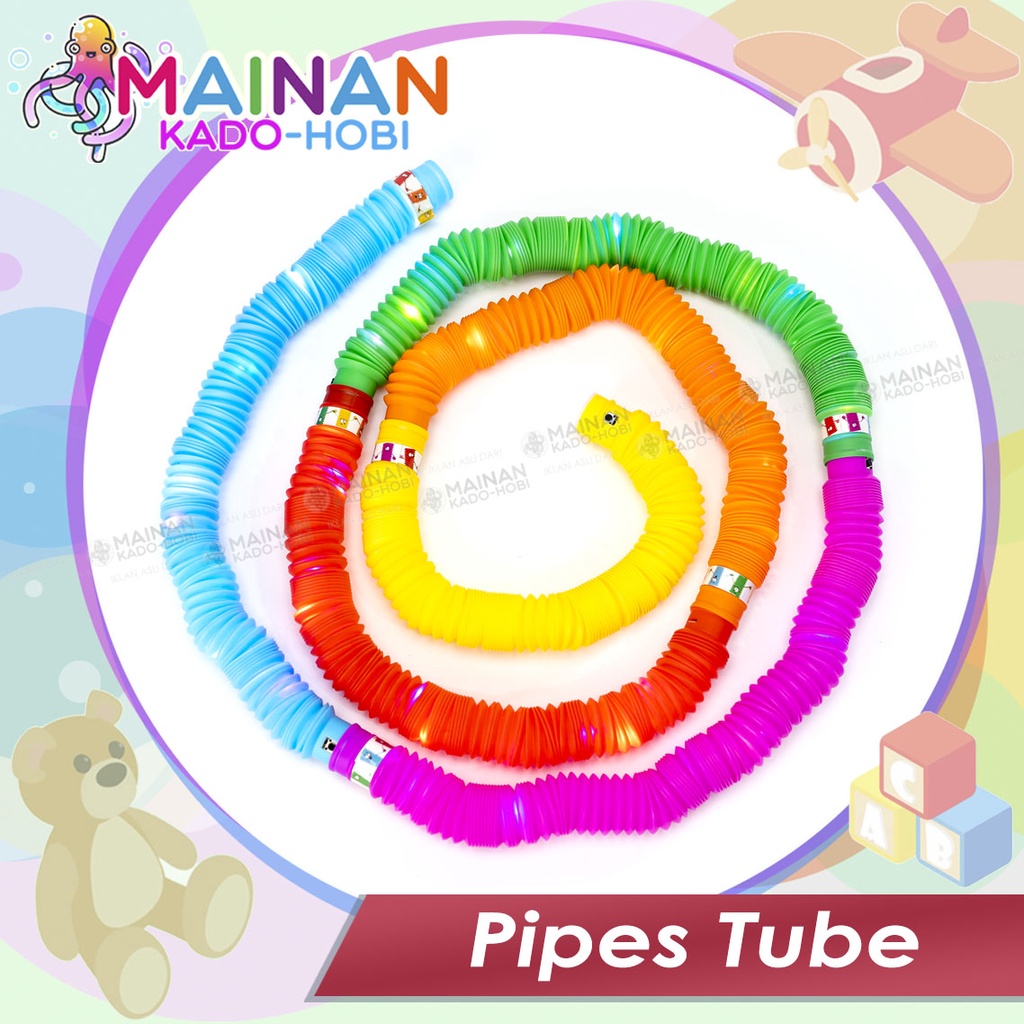 MAINAN ANAK EDUKASI TABUNG STIK PIPA LAMPU LIGHT UP POP PIPES TUBE