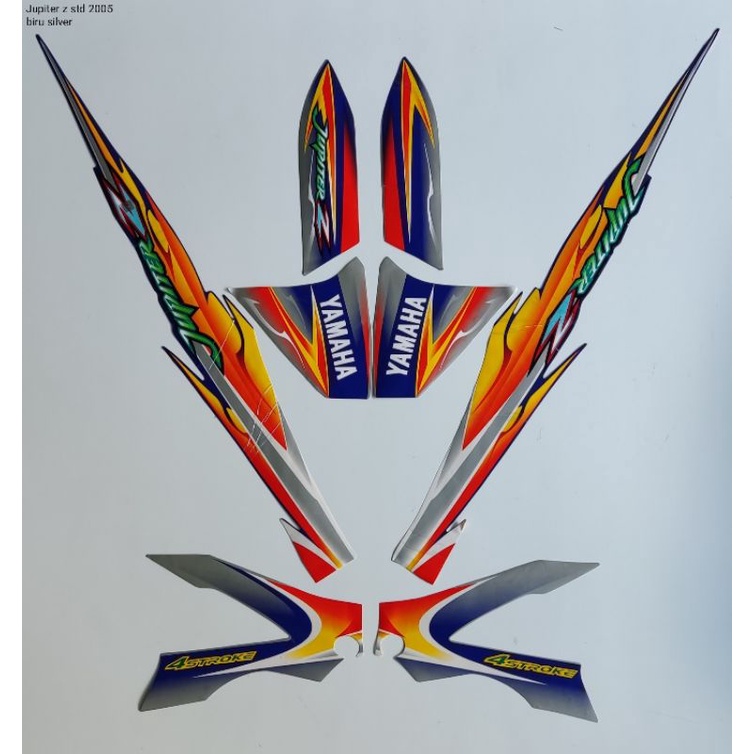STRIPING ORI YAMAHA JUPITER Z Std Th 2005) Biru Silver