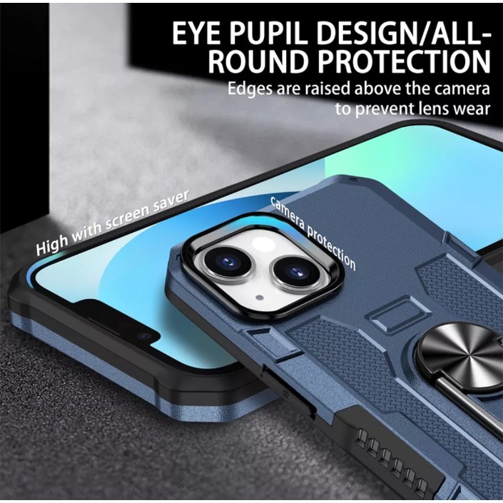 Case Armor IPHONE XR Iring Cincin Magnetic Kesing Hp Protect kamera Premium Hard Case Standing Robot Pelindung Kamera