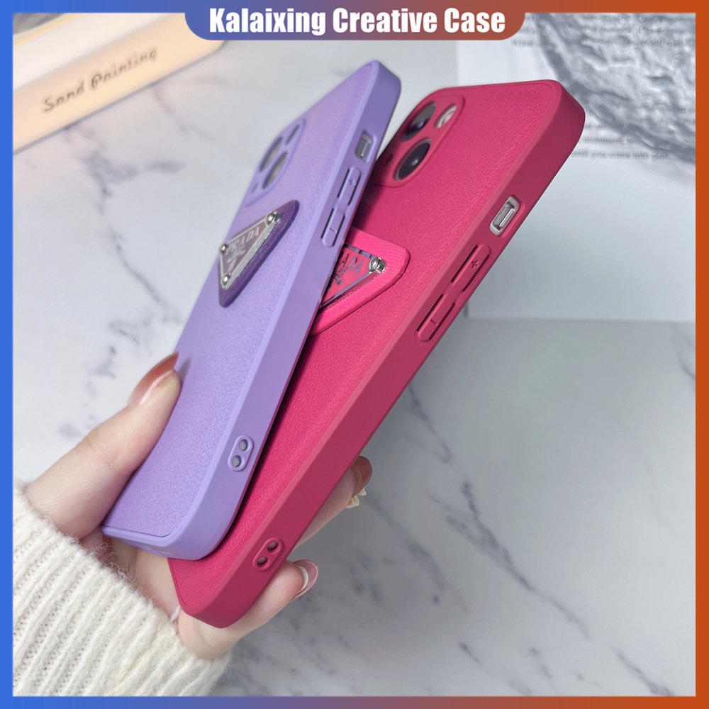 Casing Handphone Bahan Kulit Untuk iPhone 14 Pro Max14 Plus 13ProMax 12 ProMax 11Pro X Xr Xs Max Hard Prada Case Back Cover