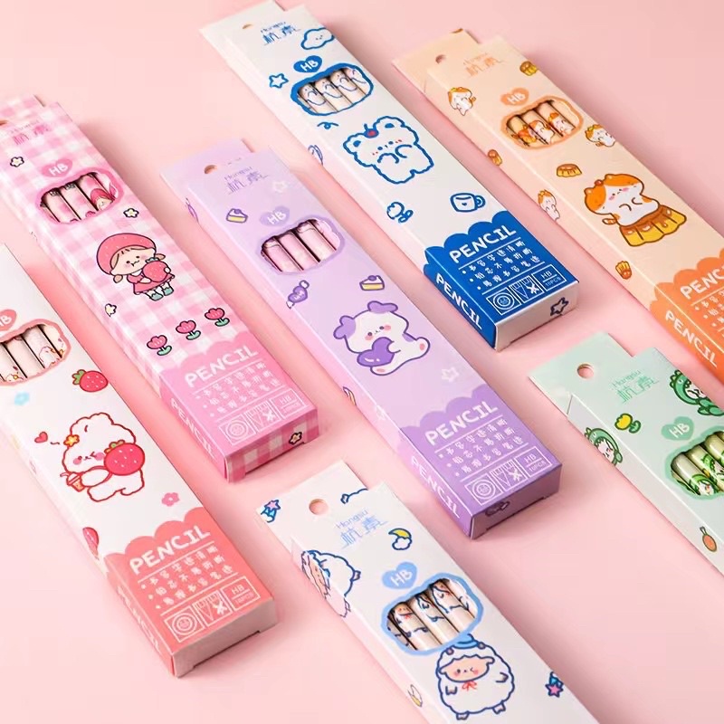 Pencil Lucu motif isi 6PCS / Pencil sekolah set isi 6pcs / pencil penghapus / pencil anak lucu