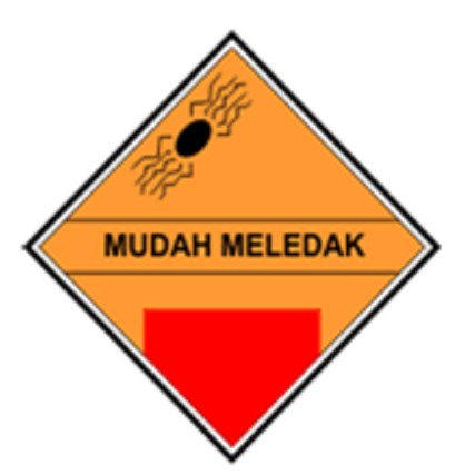 

SIGN STICKER MUDAH MELEDAK / WARNING IMO LIMBAH B3 STIKER