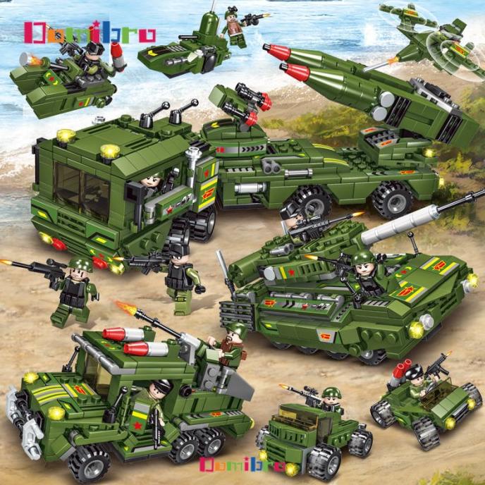 Lego Ww2 713Pcs Mobil Rudal Pejuang Edukasi Mainan Lego Anak Laki Laki