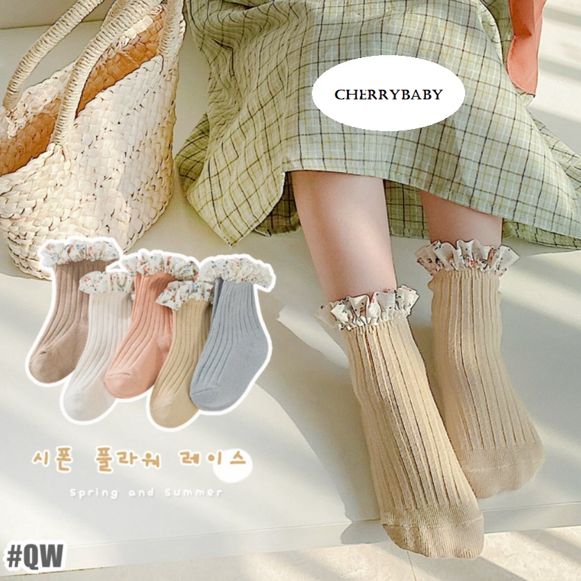 Import High Quality Kaos Kaki 0-1 Tahun Blossom Ruffle Socks With Antislip Kaos Kaki Anak Perempuan Model Ruffle Mid Leght CBKS VC LC