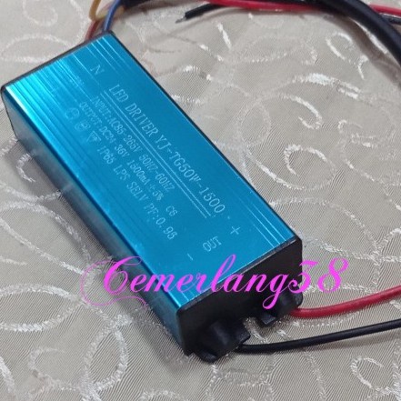 LED Driver 50Watt 1500 mA AC-DC Casing Besi WATERPROOF Trafo Lampu PJU
