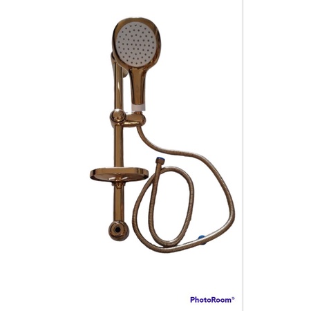 Shower rail gold set hand shower / Tiang shower rail set hand shower gold