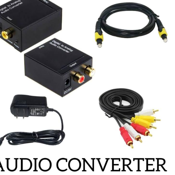 LANGSUNG KIRIM.. Converter audio digital to analog + Kabel optik audio tv + Kabel rca 3in3 ~ Audio c