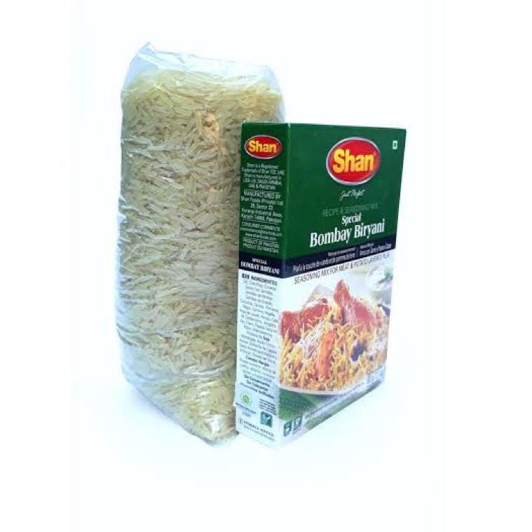 

[PRODUK GHIEL] PAKET beras basmati 1kg + bumbu shan bombay biryani exp 2024 DH0
