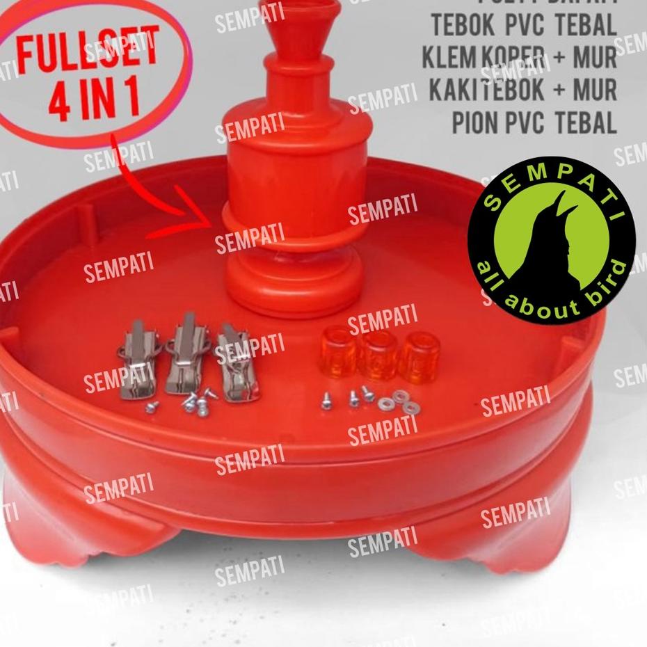 Terlaku TEBOK LOVEBIRD PVC + PION + KLEM KOPER + KAKI KARET TEBOK FULLSET SANGKAR KANDANG BURUNG LB 