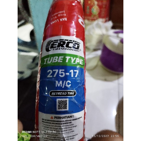 Ban Erco 275-17 Tube Type/Ban Erco 80/90-17 Revo Absolute/Supra 125/Ban Belakang Jupiter Z/Ban Erco 