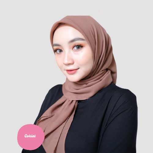 [ COD ] New 60+ Warna Daily Hijab Bella Square | Hijab Segi Empat Double Hycount | Hijab Segi Empat Bella Square-COKLAT