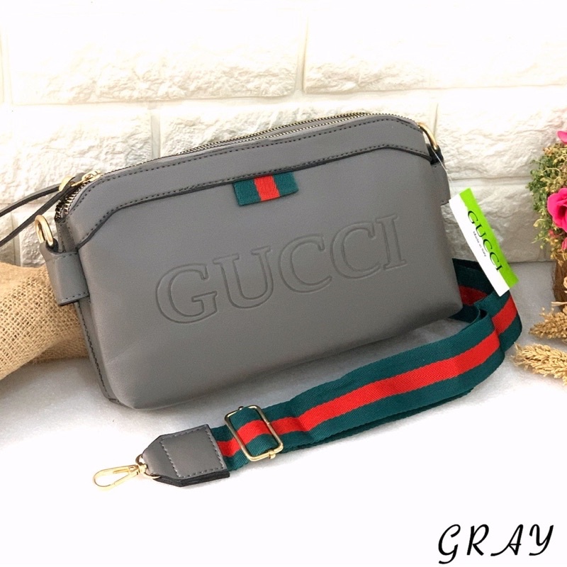 TAS SLEMPANG GHUCHI ELEGANO 2 RUANG WANITA EMBOSS SUPER MOBILE