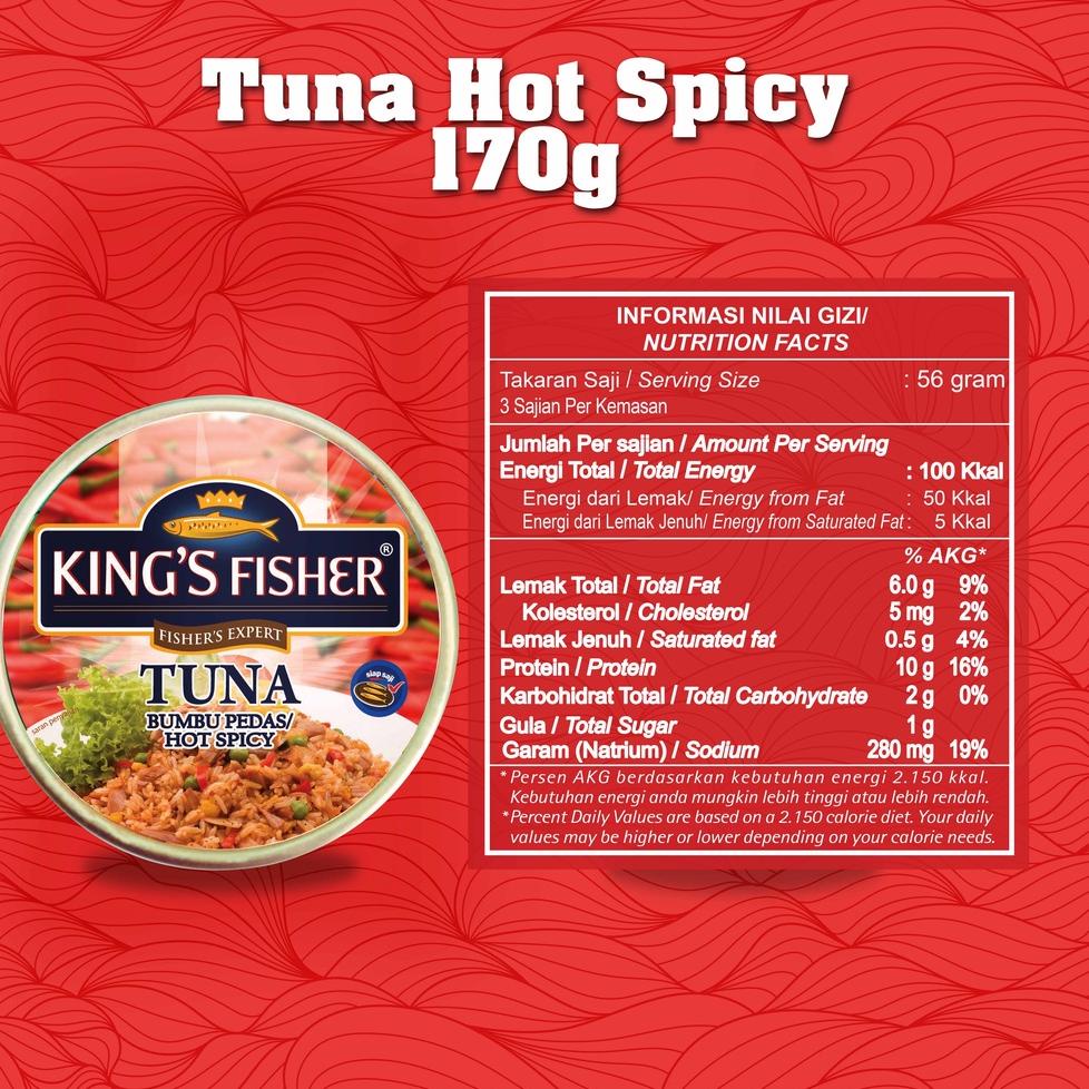 

❃Super Sale⁂➽ 0CCMK King's Fisher Paket 2 Pcs Tuna Canned Hot Spicy Daging Tuna Makanan Kaleng 170 gr 100 ➽Terbatas