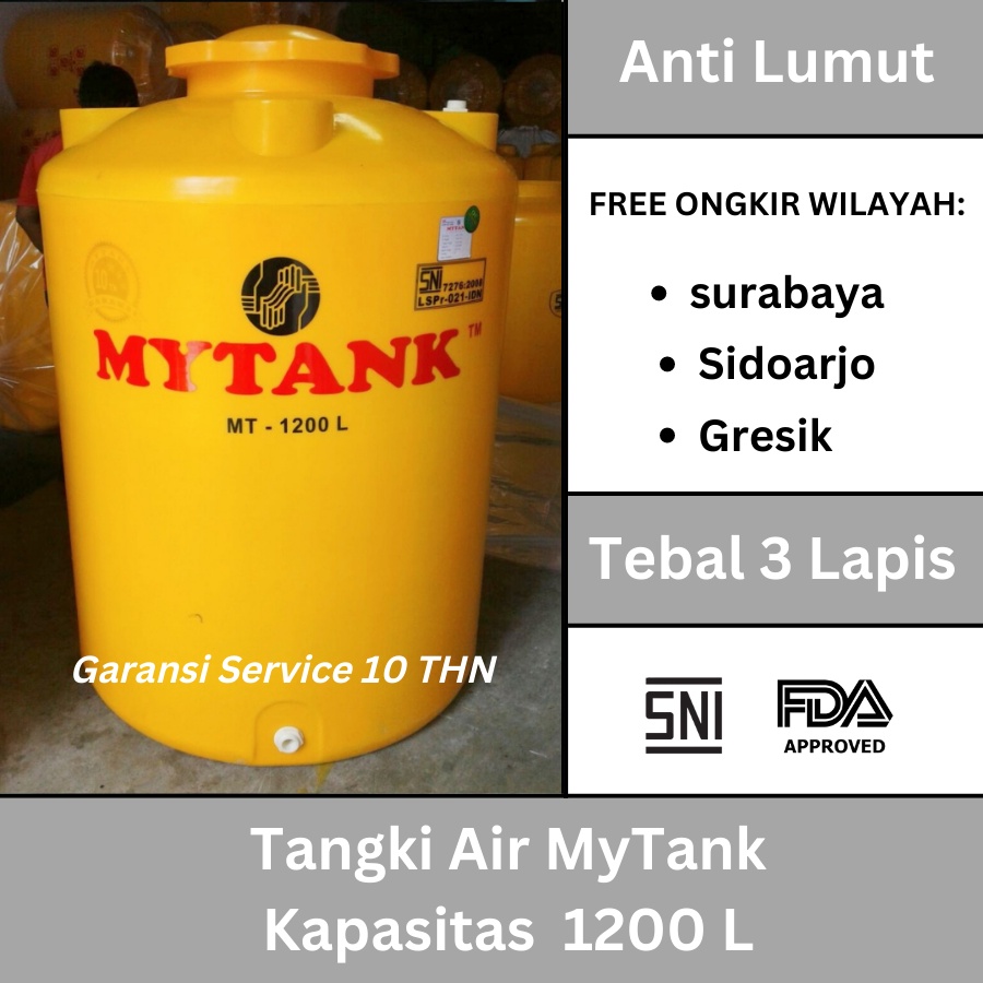 Tandon Tangki Toren Air Plastik Mytank 1200 Liter Anti Lumut Berkualitas Tandon Tangki Toren Air 1200 Liter