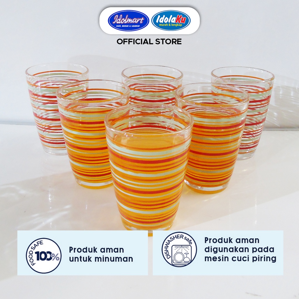 IDOLAKU Teko Set Kaca Kimglass Tarragona 1 Pitcher 6 Gelas