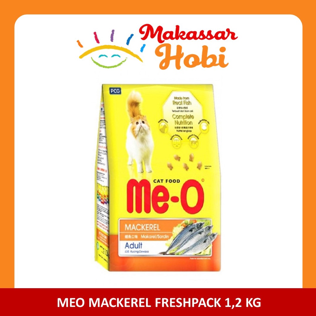 Makanan Kucing Me-O Meo Mackerel Mackarel Adult Freshpack 1.2kg 1.2 kg