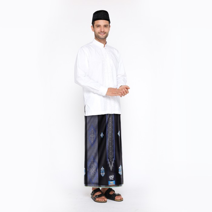 Sarung BHS Classic Gold Motif JGA Hitam Biru