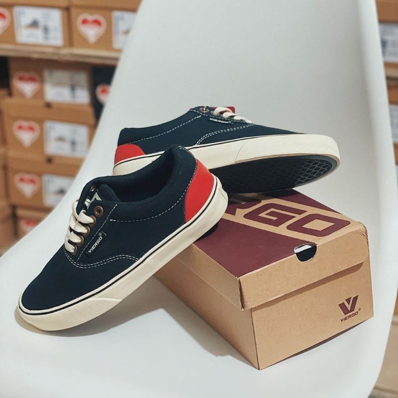 Sepatu Viergo Borneo Black Red Natural 100% Original