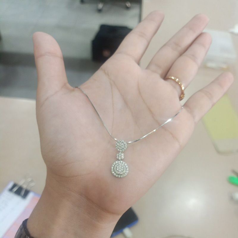 Kalung emas putih kadar 375%