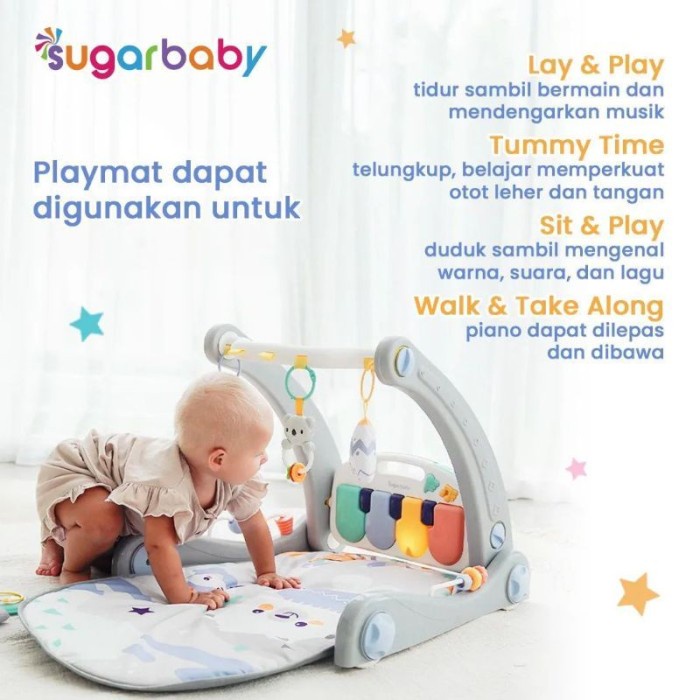 Sugar Baby 2 in 1 Baby Walker and Palymat - Alat Bantu Jalan Anak Bayi - Snow