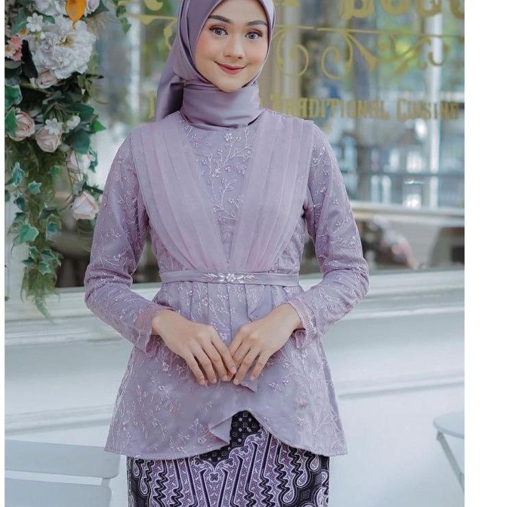 ADA JUMBO!!  AVEENA SET COUPLE MAUVE PASANGAN REMAJA MODERN KEKINIAN FULL BROKAT KELILING//Sarimbit Brukat Couple Brukat Kebaya Set Rok Kemeja Batik  Kebaya Modern Kebaya Tunangan Lamaran Baju Wisuda Batik Brukat Terbaru Set Couple