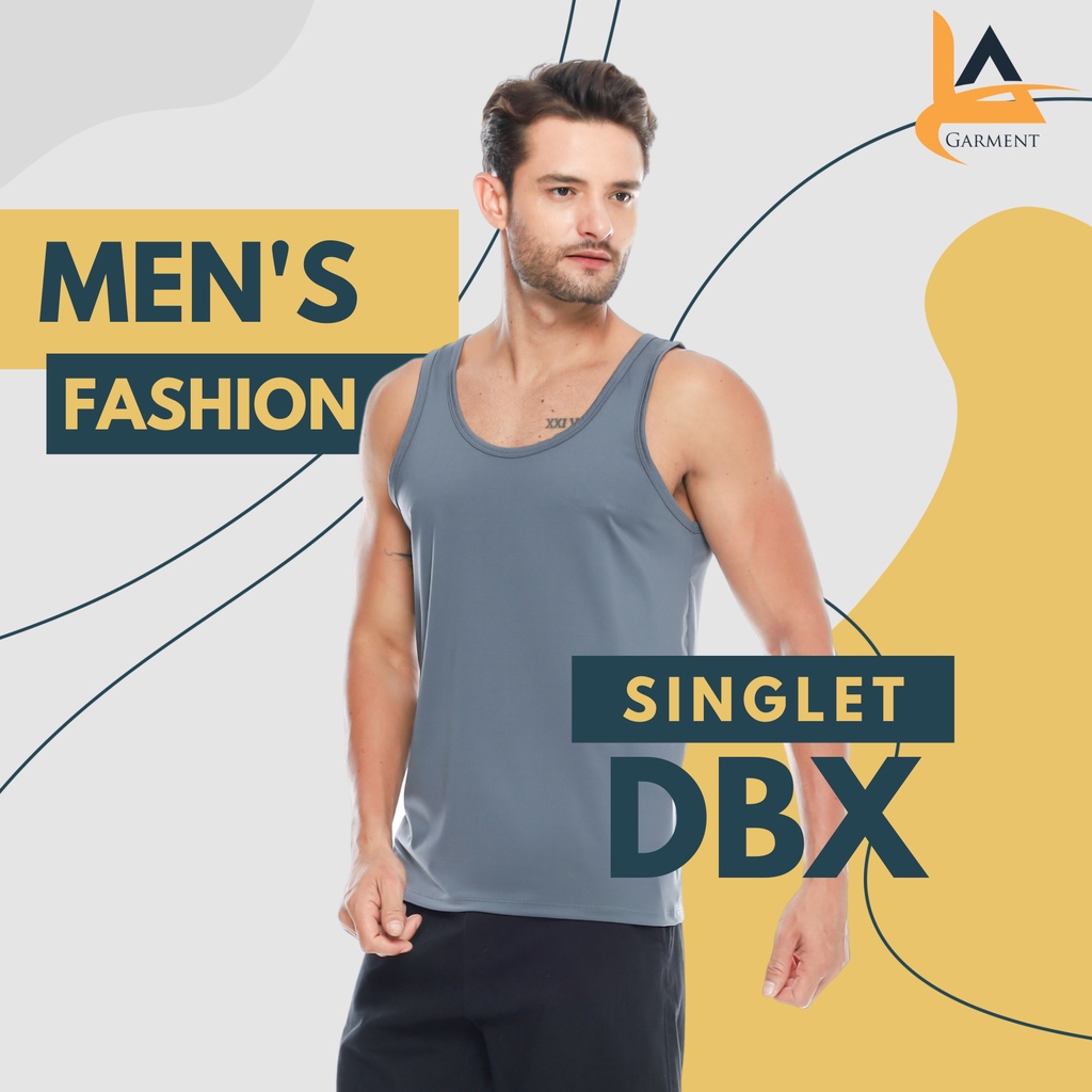 (Isi 3pcs) DBX PRO MAN  TANKTOP SPANDEX-SINGLET PRIA DEWASA