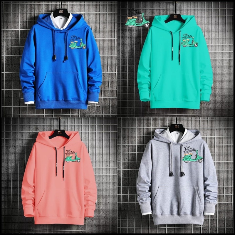 SWEATER HOODIE JUMPER PRIA COWOK LENGAN PANJANG VESPA CHARISMATIC PREMIUM