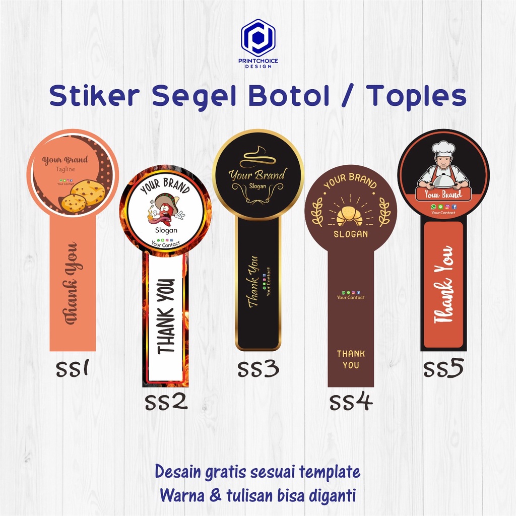 Cetak Stiker Seal Segel Label Produk / Kemasan kue &amp; makanan minuman ukuran A3