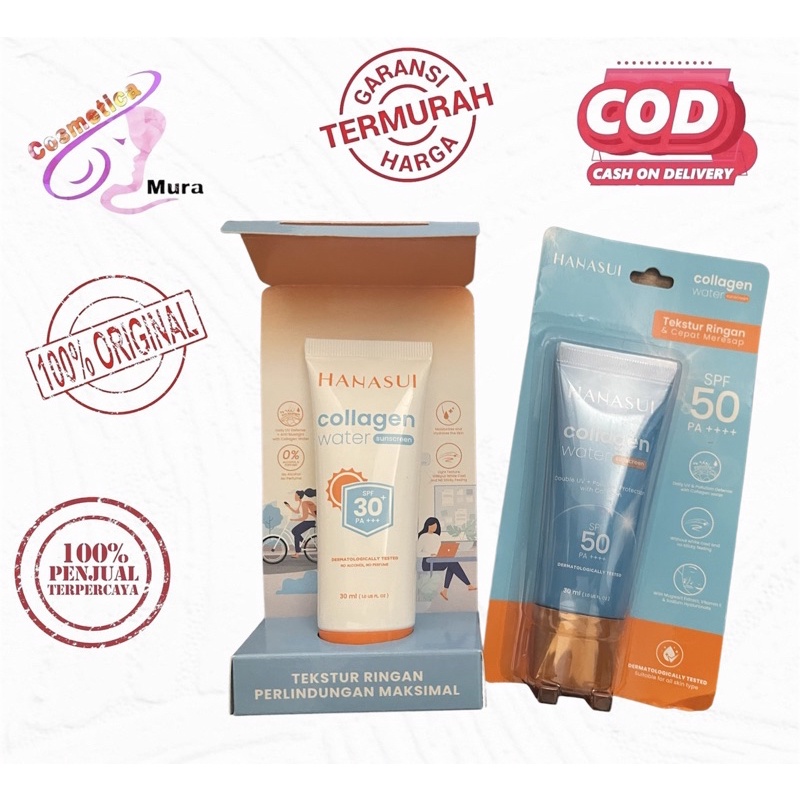 hanasui collagen sunscreen spf 30 pa +++ || new hanasui water collagen sunscreen spf 50 pa ++++ | sunscreen hanasui spf 50 pa +++