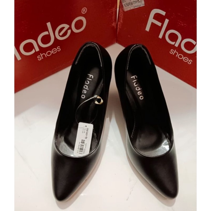 Sandal wedges selop wanita merk fladeo (LSF444-2EDBCK)