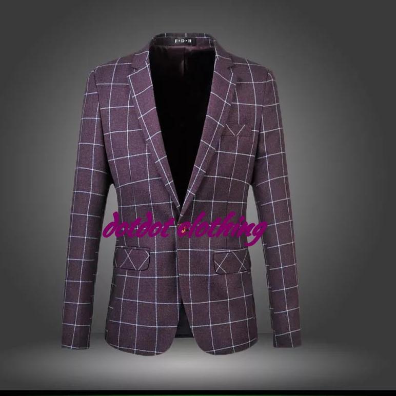 Jas Tartan Pria  /Jas Keren / Pria Motif Kotak  /Jas Style korea / Blazer kotak/Blezer Formal pria/j