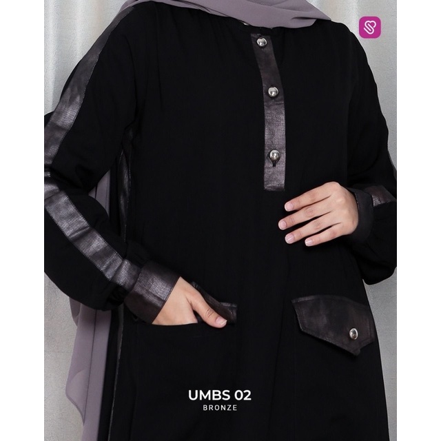 [Reiby] Gamis Hitam Polos Jetblack Import Ukhti Black Series UMBS02 by Ukhti Munira