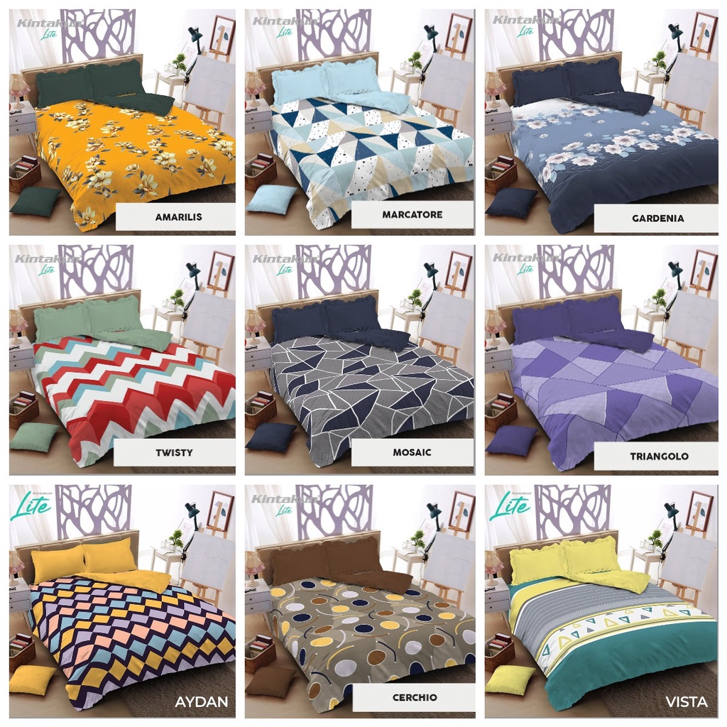 Bedcover Set LITE Kintakun Sprei Rumbai &amp; Sprei Flat