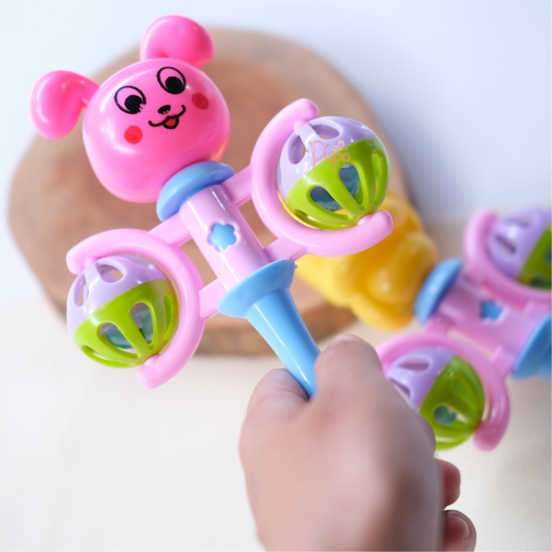 MAINAN KERINCINGAN/KRINCING/ KERINCING/RATTLE BAYI/ANAK MODEL KEPALA 2 KRINCING (SNI/ECERAN)