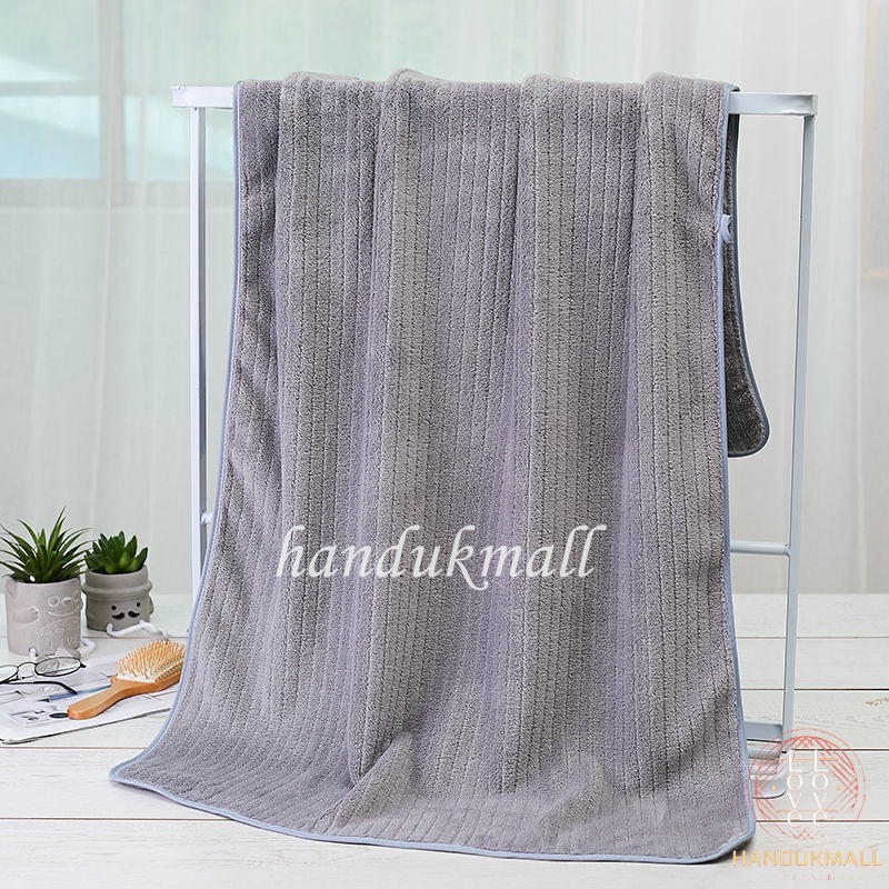 Handuk Mandi Dewasa Ukuran jumbo 80x160cm Daya Serap Tinggi Lembut Motif GARIS HALUS