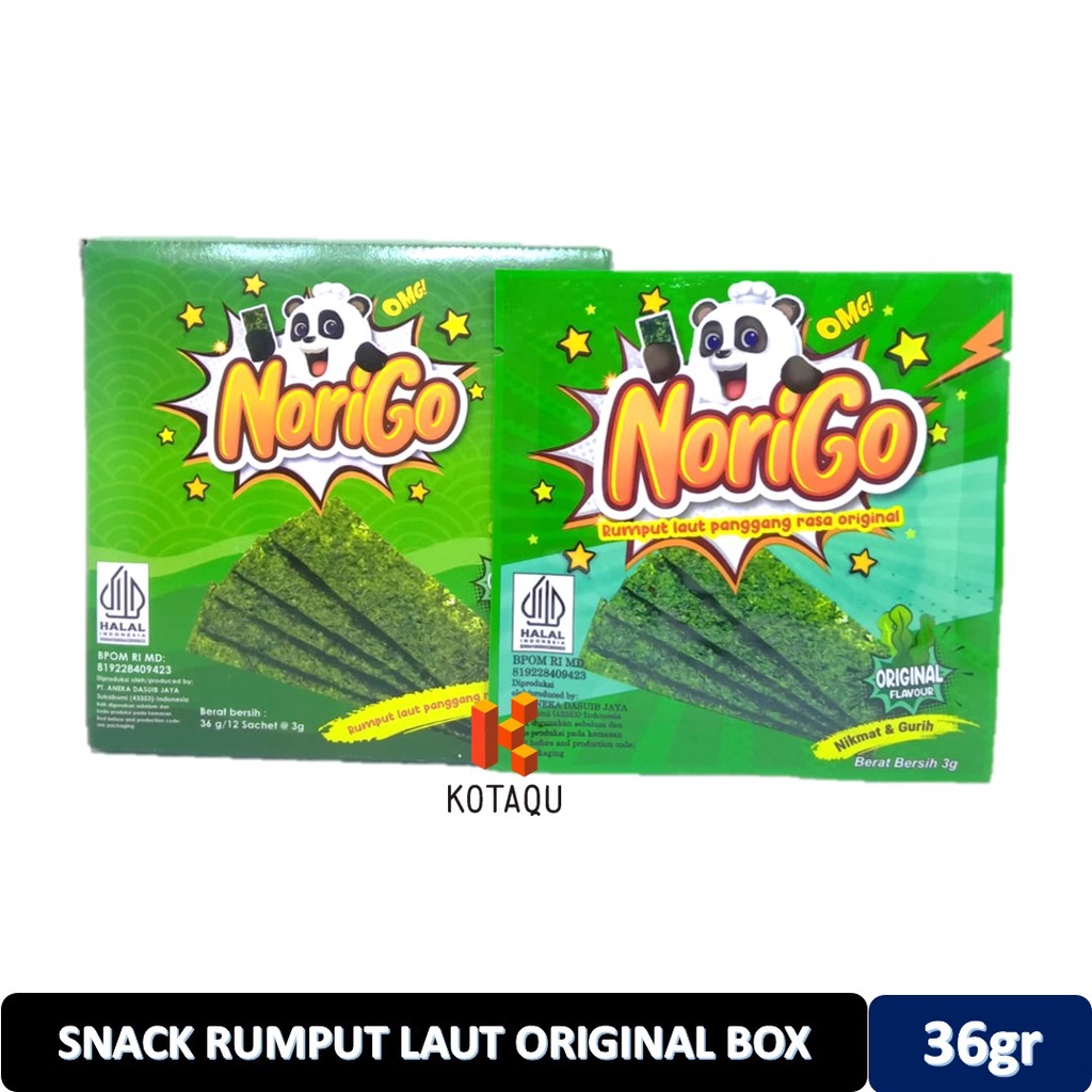 

Snack Rumput Laut NoriGo - Original - Barbeque Box 36gr