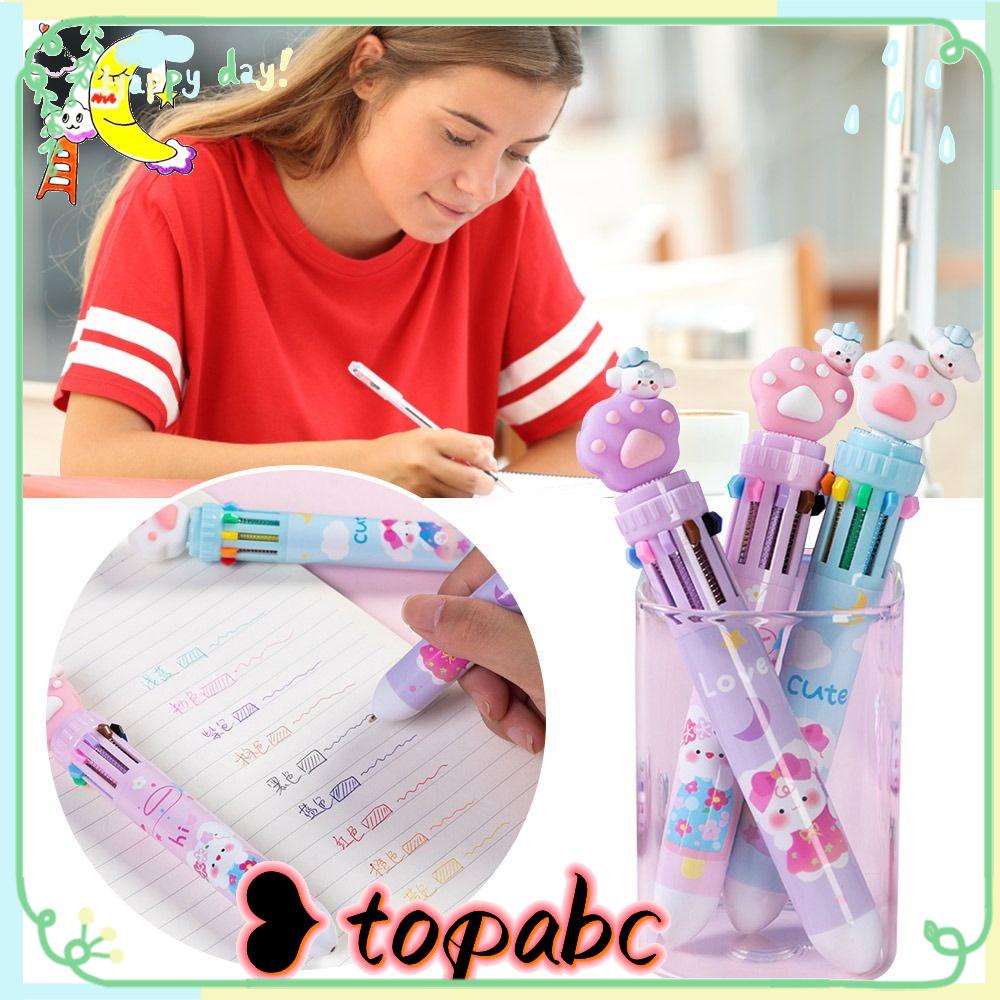 Top 2Pcs 10warna Bolpoin Chunky Kartun Lucu Sekolah Sd Kantor Supply
