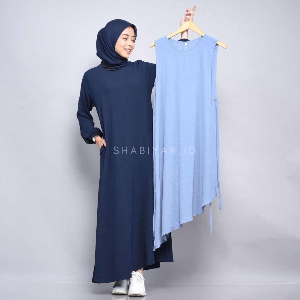 Shabiyan 456 Gamis Set Dress | Dress 2 in 1 | Muslimah Outer Dress | Xania-7
