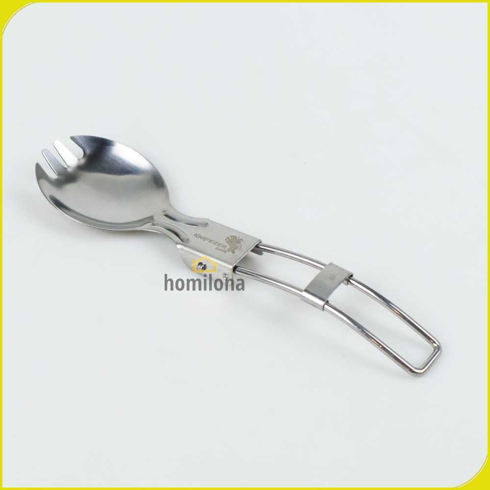 KNIFEZER Foldable Spoon Fork Sendok Garpu Lipat Stainless Steel - SVGF2