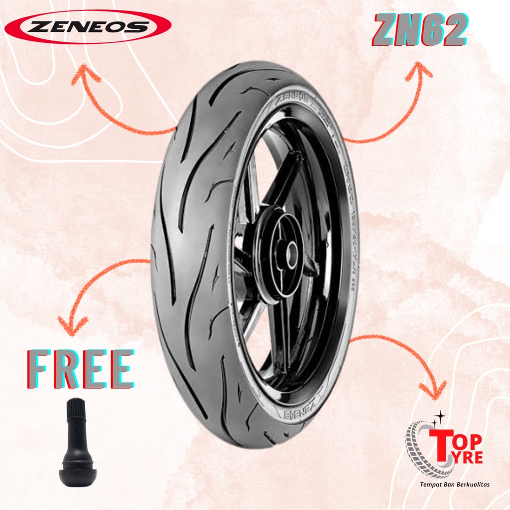 BAN MOTOR STANDAR RING 17 // ZENEOS ZN62 90/80-17 // BAN MOTOR SATRIA FU, MX, SUPRA, BLADE