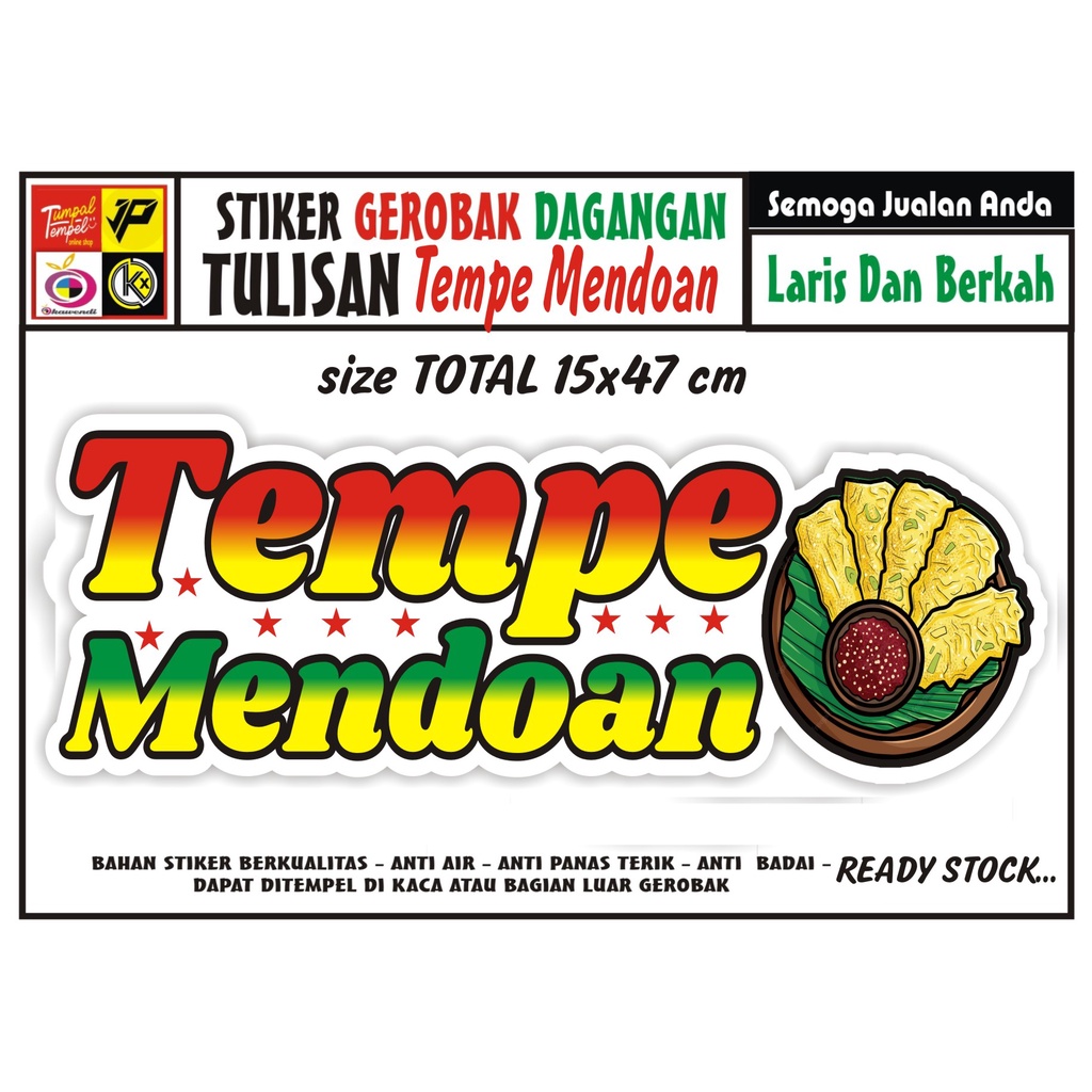 STIKER KACA GEROBAK TULISAN TEMPE MENDOAN