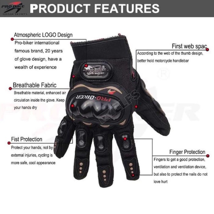 SARUNG TANGAN MOTOR FULL FINGER GLOVE MCS-01C