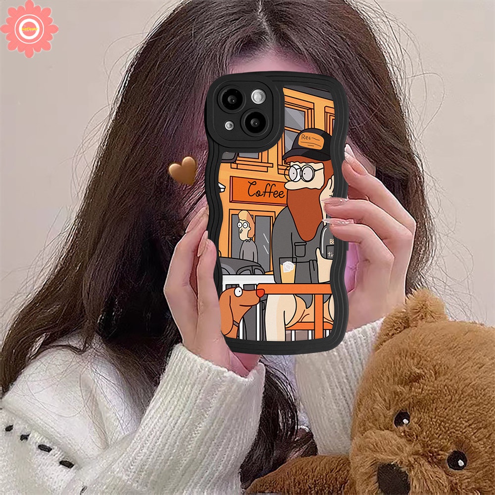 IPHONE Kompatibel Untuk Iphone7Plus11 13 12 14 Pro Max6 6s 8 14Plus XR X XS Max SE 2020couple Soft Case Fashion Retro Art Ilustrasi Tepi Bergelombang Soft TPU Cover