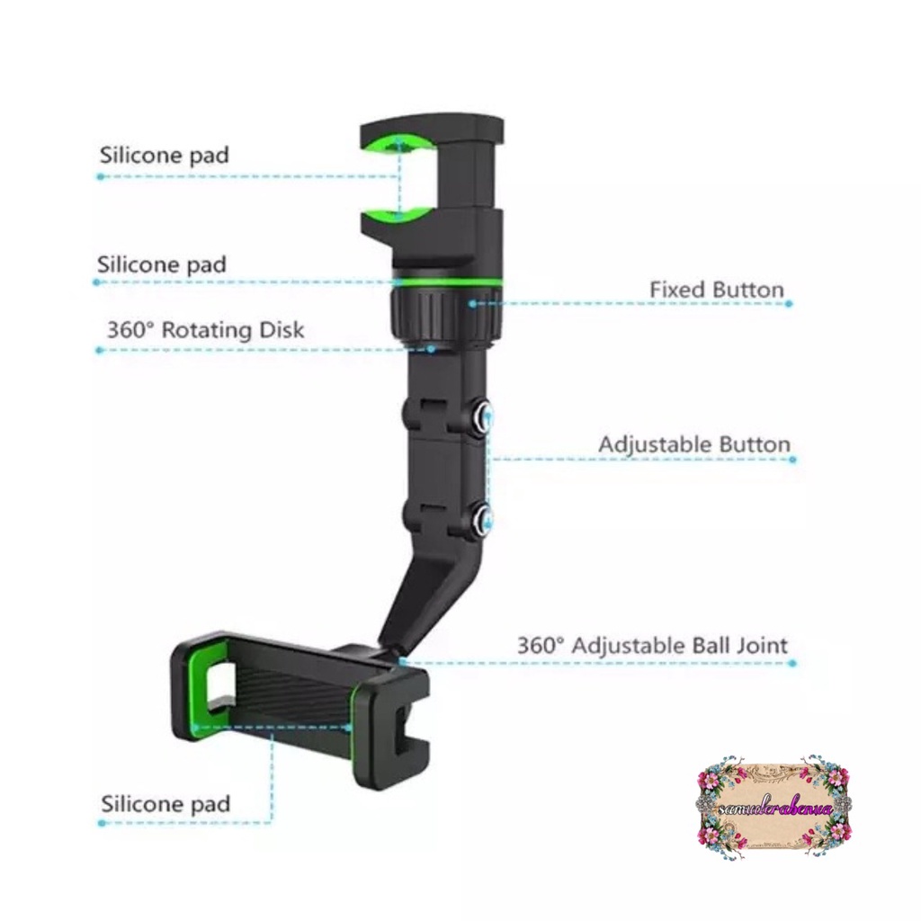 Car phone holder Original penyangga hp di mobil rearview mirror kaca tengah mobil jepitan Stand Handphone gagang spion tengah SB4548