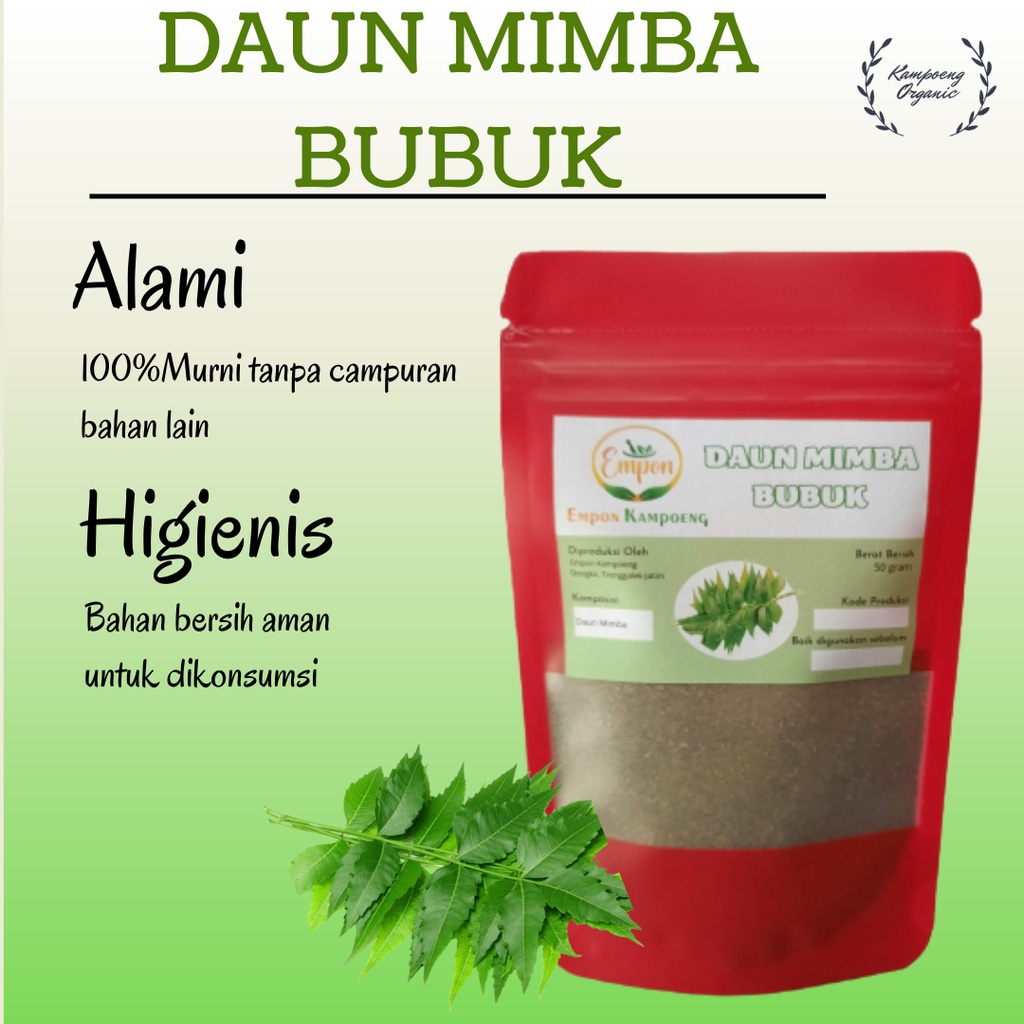 

Daun Mimba Embo Mimbo Bubuk Neem Leaves Powder Minuman Serbuk Jamu Herbal Tradisional Asli Alami Murni Organik