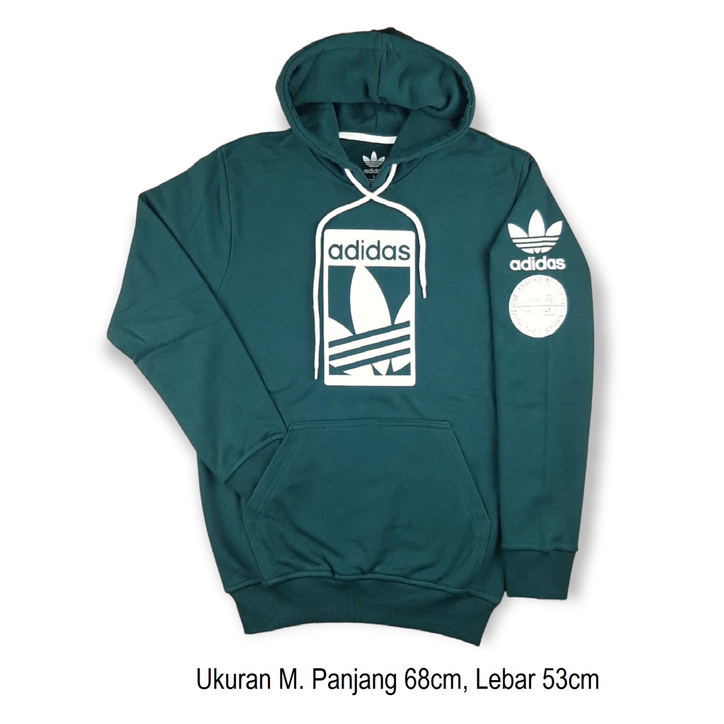 ADIDAS jaket sweater hoodie hijau ukuran M BNWOT