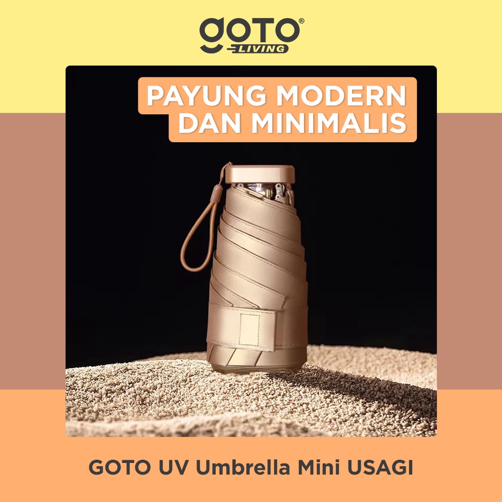 Goto Usagi Payung Kecil Lipat Mini Gold Travel Polos Umbrella Anti UV