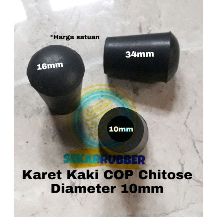 Karet Kaki Kursi Lipat Chitose / Cop Diameter Lubang 10mm Tutup Kaki Kursi Meja Rak Besi Pipa Bulat 