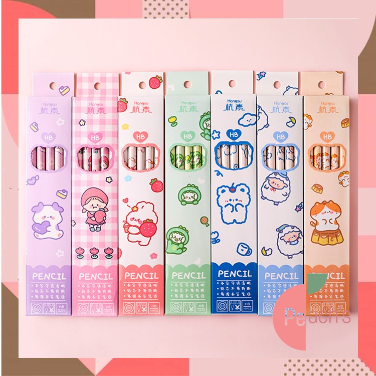 

PEACH - Pensil Anak Karakter Lucu / Pensil Set Pack Cute / Pensil Set Alat Tulis Sekolah Anak / Pensil Set Isi Banyak S5670