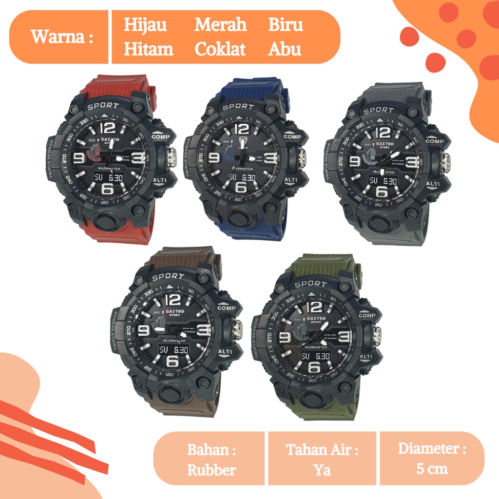 [COD] Jam Tangan Gastro Pria Laki Laki Cowok Anak ABG Sport K-Sport Analog Terbaru Water Resist / Tahan Air